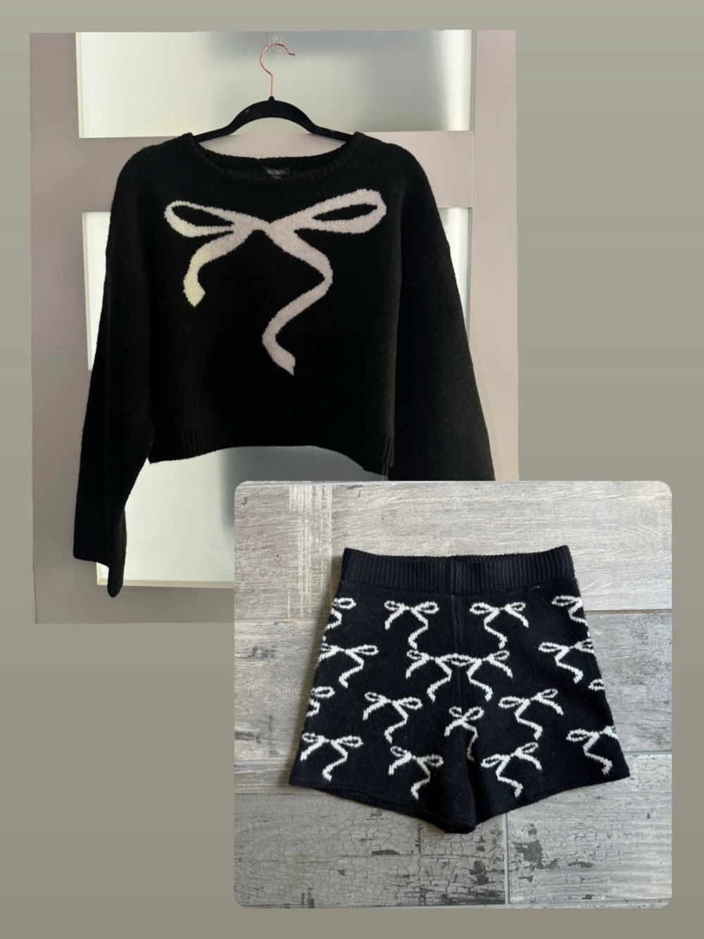 Wild Fable Bow Knit Sweater & Shorts Set